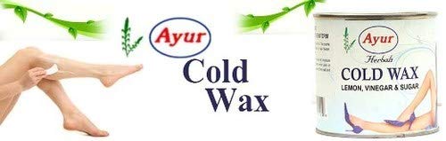 Ayur Herbal Lemon Vinegar Sugar Cold Wax Hair Removal Kit - 2 Pack (600ml) for Smooth, Hair-Free Skin at Home or Salon