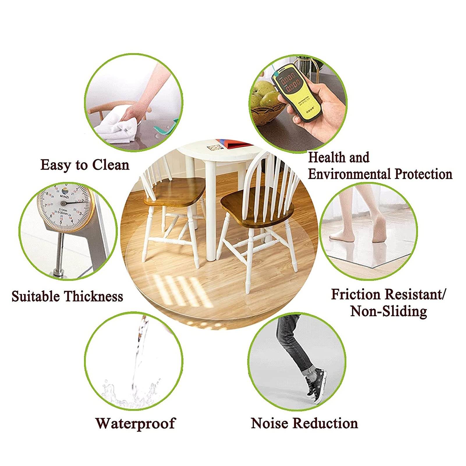 Premium PVC Round Table Top Protector - 2mm Thick Transparent Waterproof Office Chair Mat, Soft Glass Table Mat for Coffee & Dining Tables (Matte Finish, 60cm) - Ideal for Home, Office & Restaurant Use