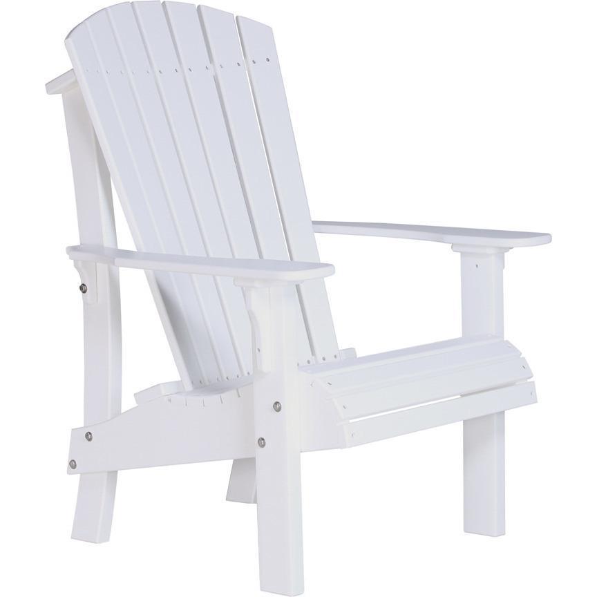 Premium White Royal Recycled Plastic Adirondack Chair - Eco-Friendly Outdoor Patio Furniture for Garden, Poolside & Backyard Relaxation