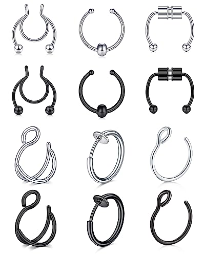 B2-fake nose+septum-Silver+Black