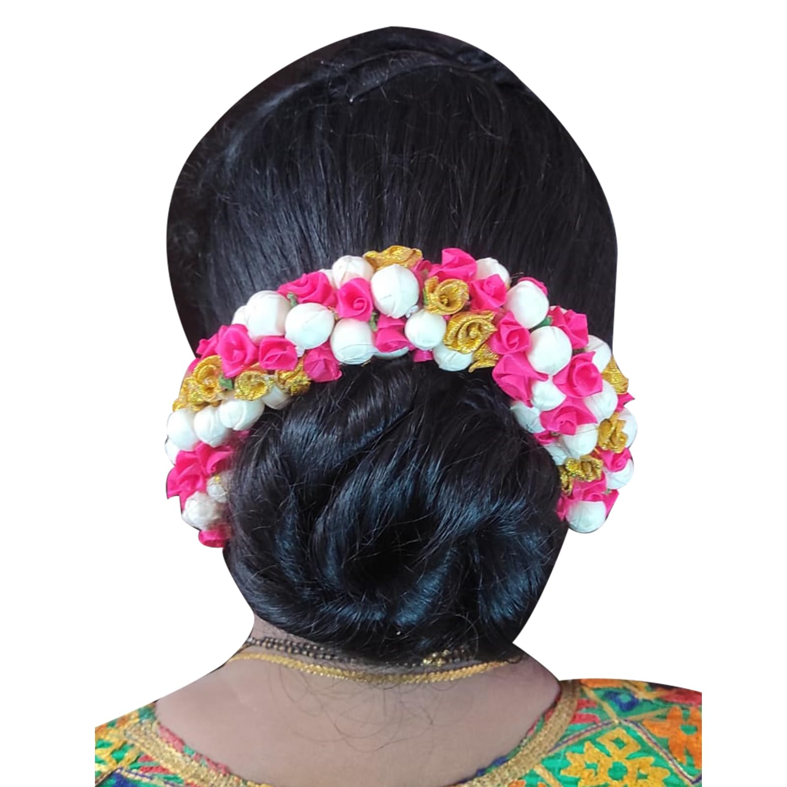 Ervio Handmade Floral Hair Gajra - Elegant Wedding Bridal Hair Veni & Indian Bun Accessory | Traditional Juda Hair Decoration | Women's Hair Garland for Weddings, Parties & Festivals