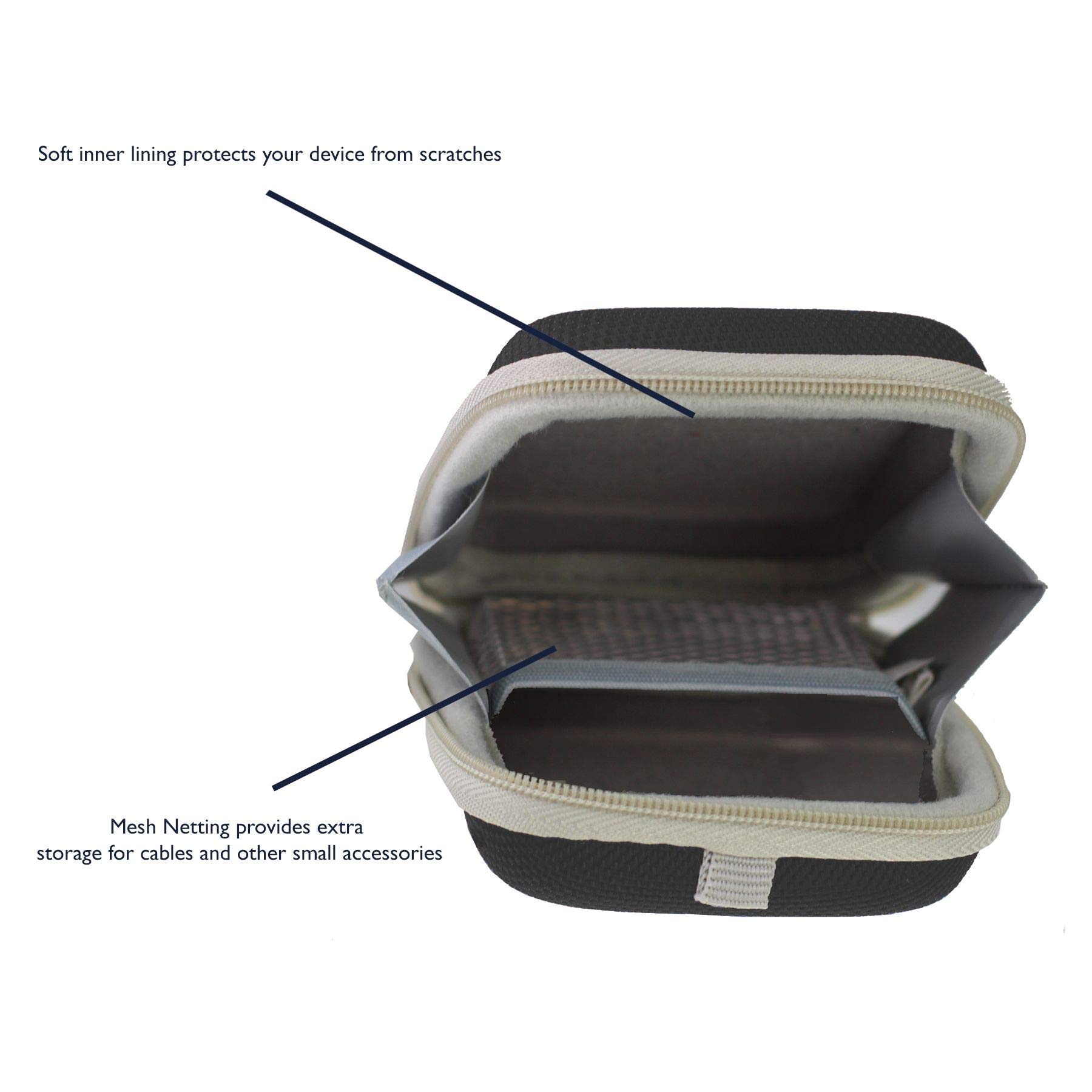 Navitech Black Durable Hard Carry Case for Breathalyzer - Protective Storage for Personal & Professional Alcohol Testing Devices (Home, Office, Travel Use)