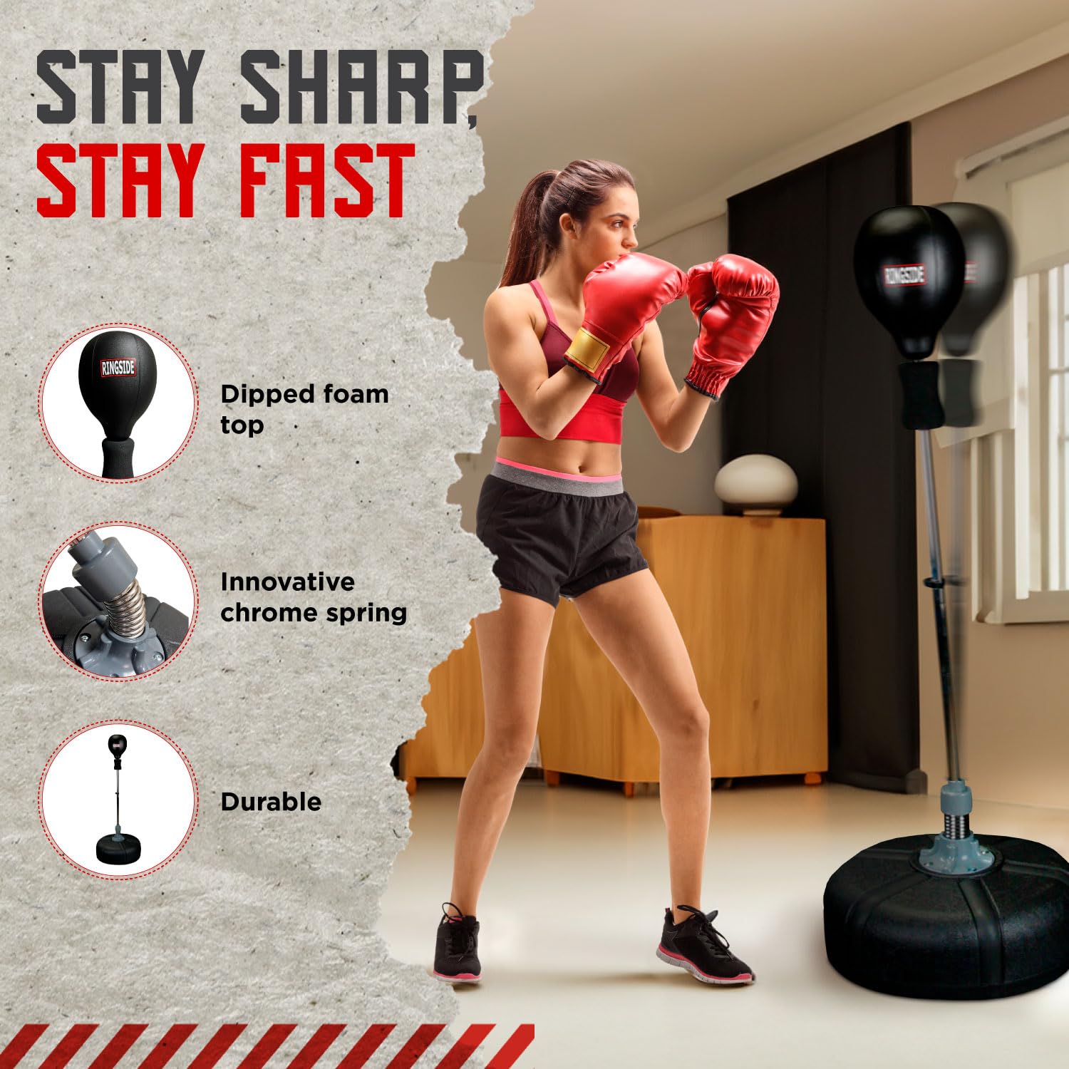 Ringside Fitness Reflex Bag - Boxing Training Equipment for Speed & Reflex - Perfect for Home Gym, MMA, and Kickboxing Workouts