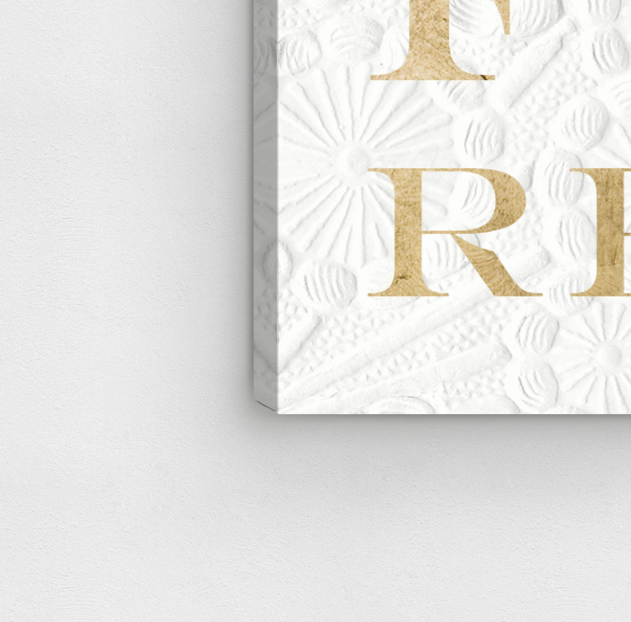 Oliver Gal Artist Co. Laundry Wall Art Canvas Print - 30x30 Inch Gold & White Home Decor for Laundry Room, Bathroom, or Kitchen - Wash Dry Fold Inspirational Quote Art