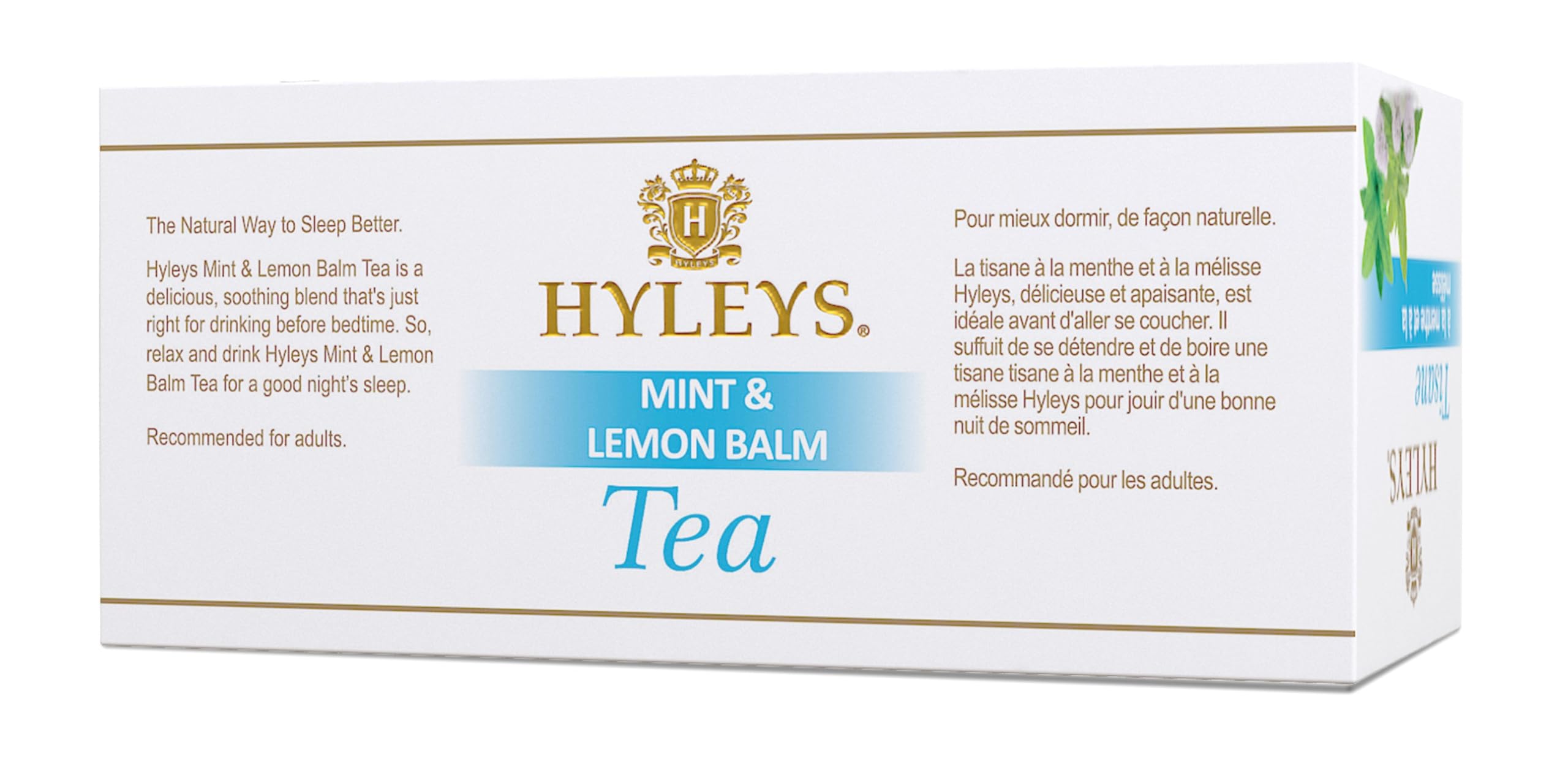 Hyleys Sleep Lemon Balm Herbal Tea - Relaxing Caffeine-Free Evening Tea for Stress Relief & Better Sleep - 100% Natural, Non-GMO, Gluten-Free, Dairy-Free, Sugar-Free - 25 Tea Bags - Perfect for Bedtime, Meditation & Relaxation