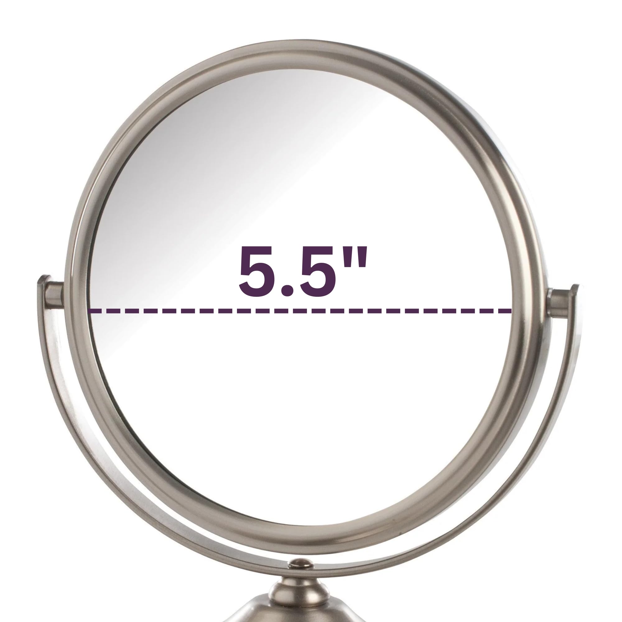 Model's Choice JERDON Nickel Finish Tabletop Vanity Mirror - 5.5” Diameter with 5X & 1X Magnification (Model MC247N) - Perfect for Makeup Application, Skincare Routine, and Salon Professional Use