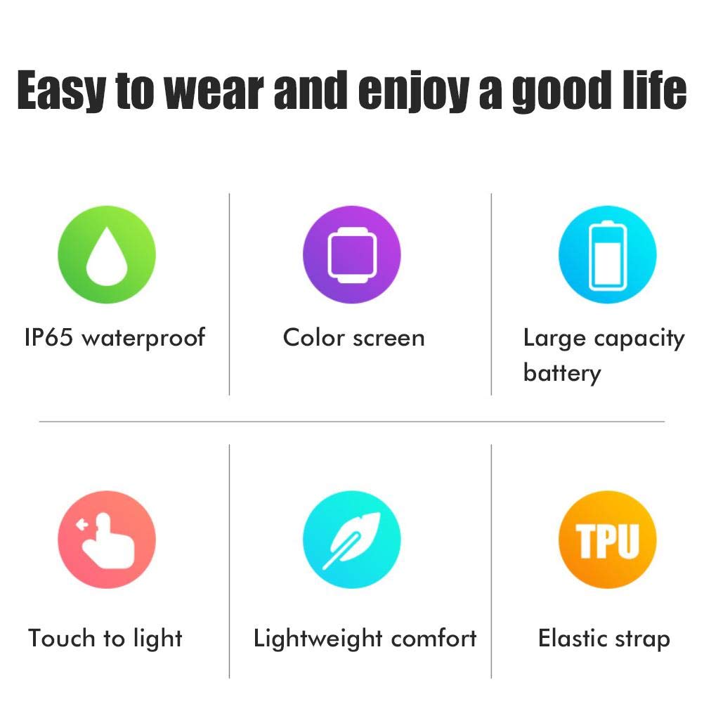 Kids Smart Watch - Waterproof Fitness Tracker with LED Touch Screen for Sports & Outdoor Activities