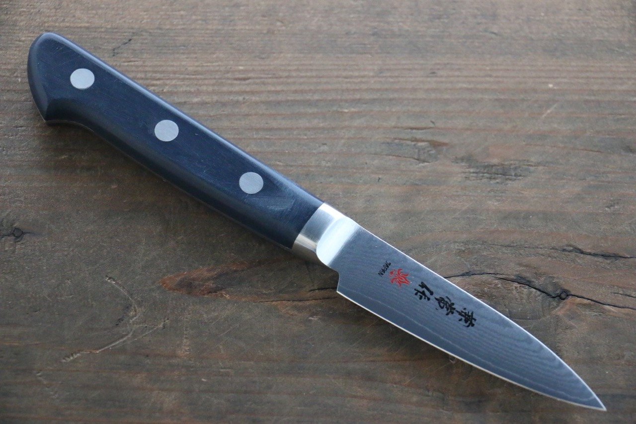 Kanetsune VG10 33-Layer Damascus Petty Utility Knife 80mm - Japanese Stainless Steel Kitchen Knife with Ergonomic Plastic Handle - Perfect for Slicing, Chopping & Precision Cutting in Home & Professional Kitchens