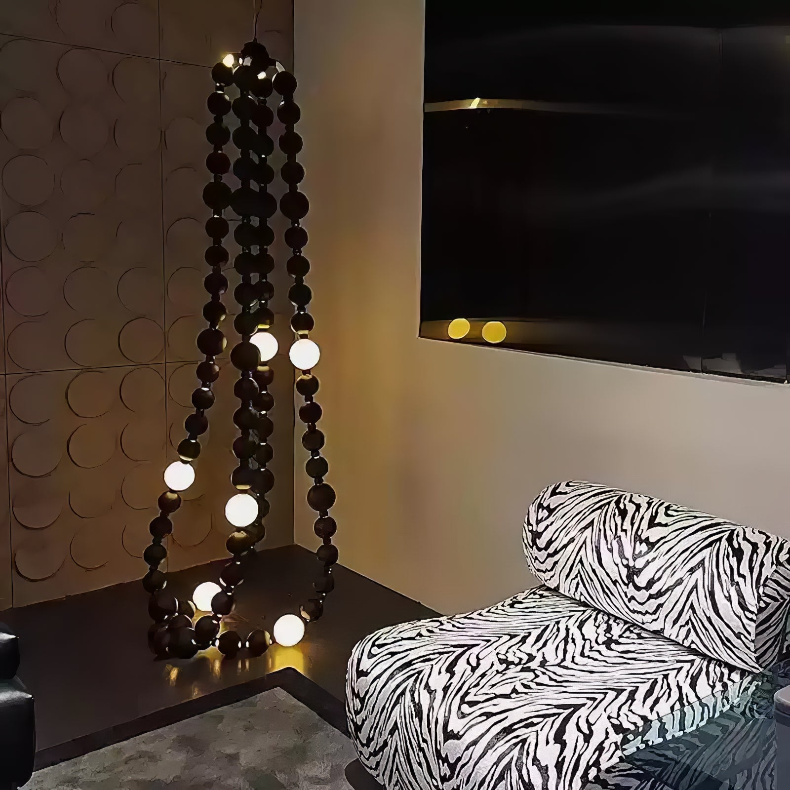 Cosmic Beads Chandelier - Elegant Bohemian Ceiling Light Fixture with Crystal Glass Beads for Living Room, Bedroom & Dining Room Decor