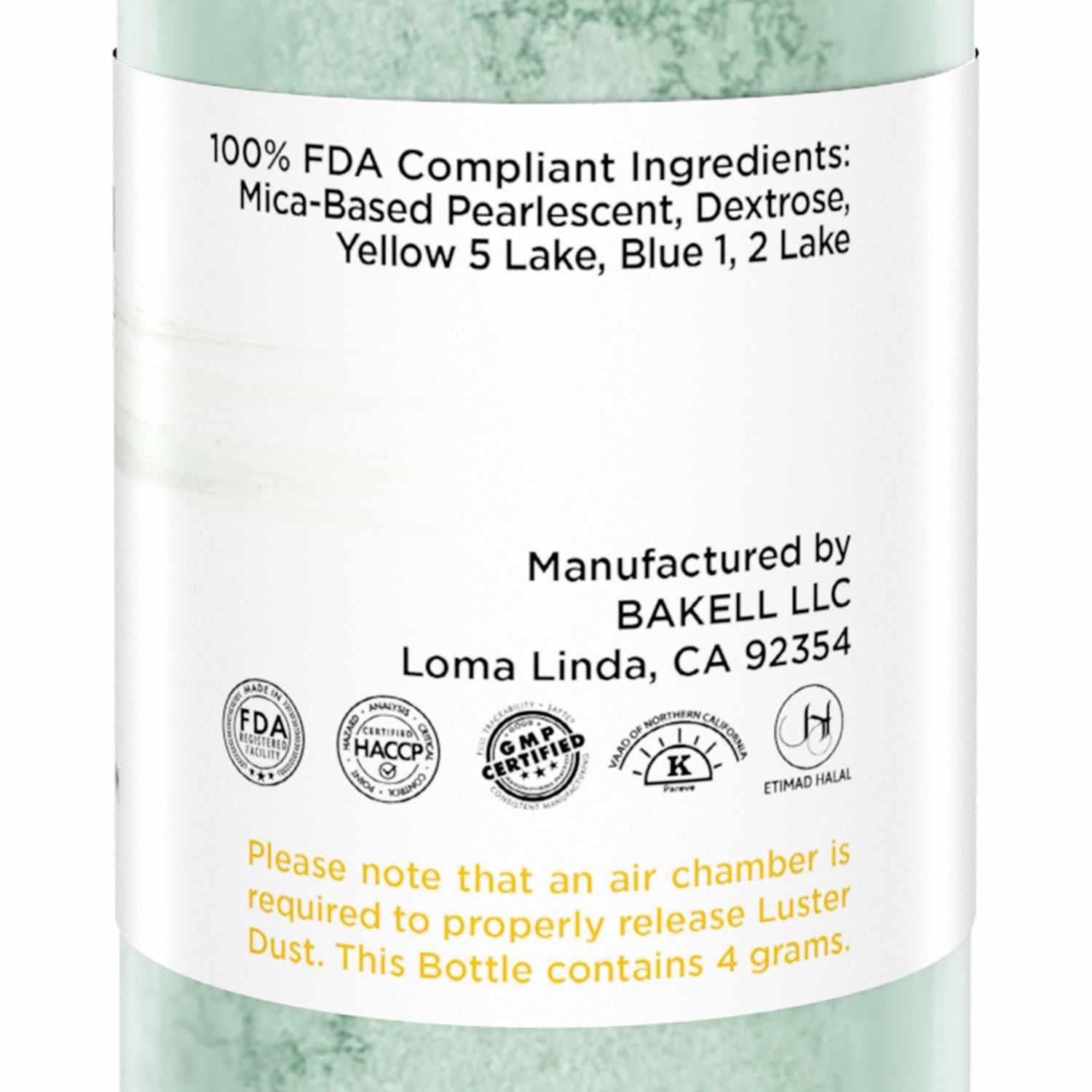 Edible Chrysanthemum Green Luster Dust - 4g Mini Pump for Cake Decorating, Baking & Dessert Toppings | Food-Grade Shimmer Powder for Cookies, Cupcakes & Chocolate