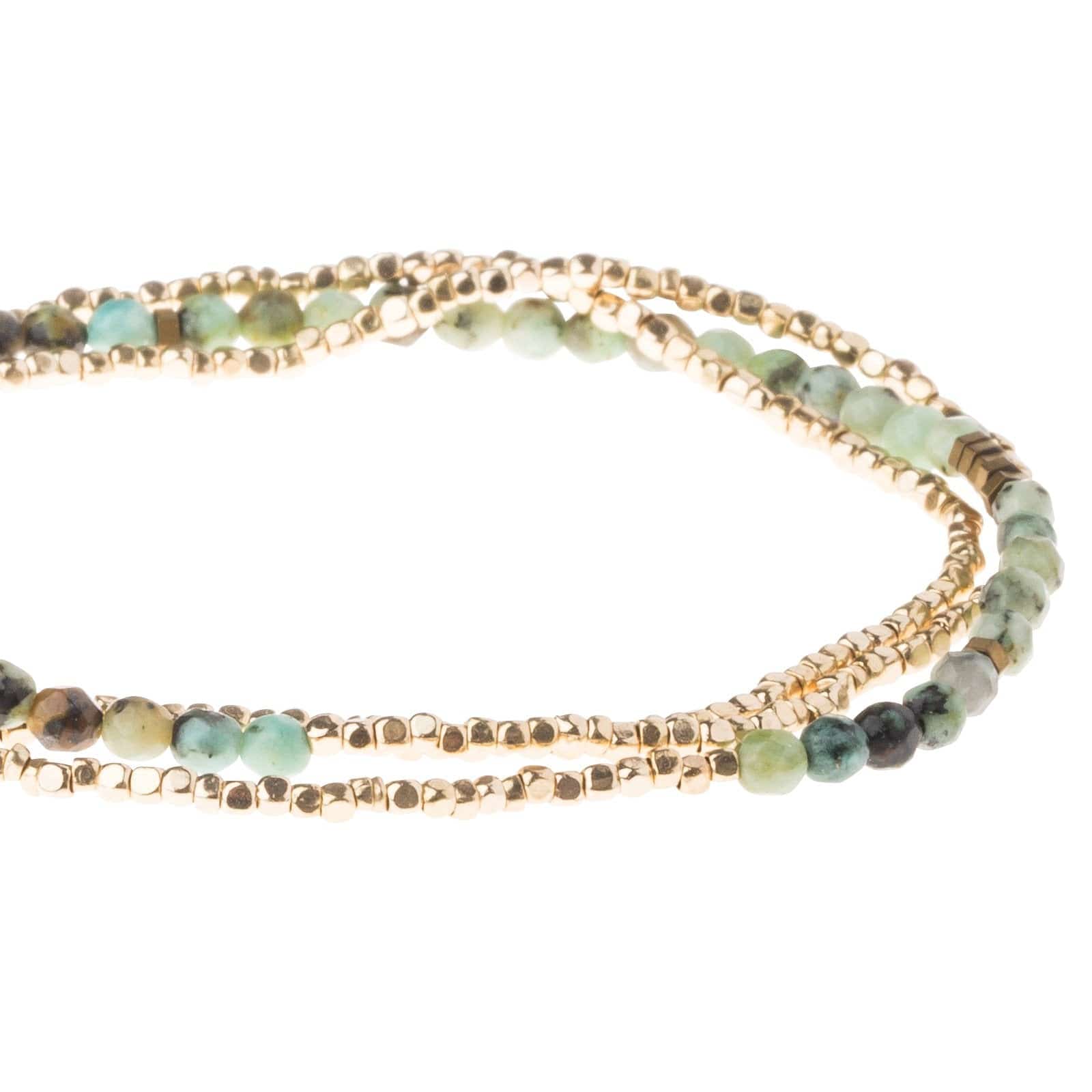 African Turquoise Jasper Wrap Bracelet for Transformation - Handmade Spiritual Jewelry for Women, Healing Crystal Bracelet for Meditation, Yoga & Positive Energy