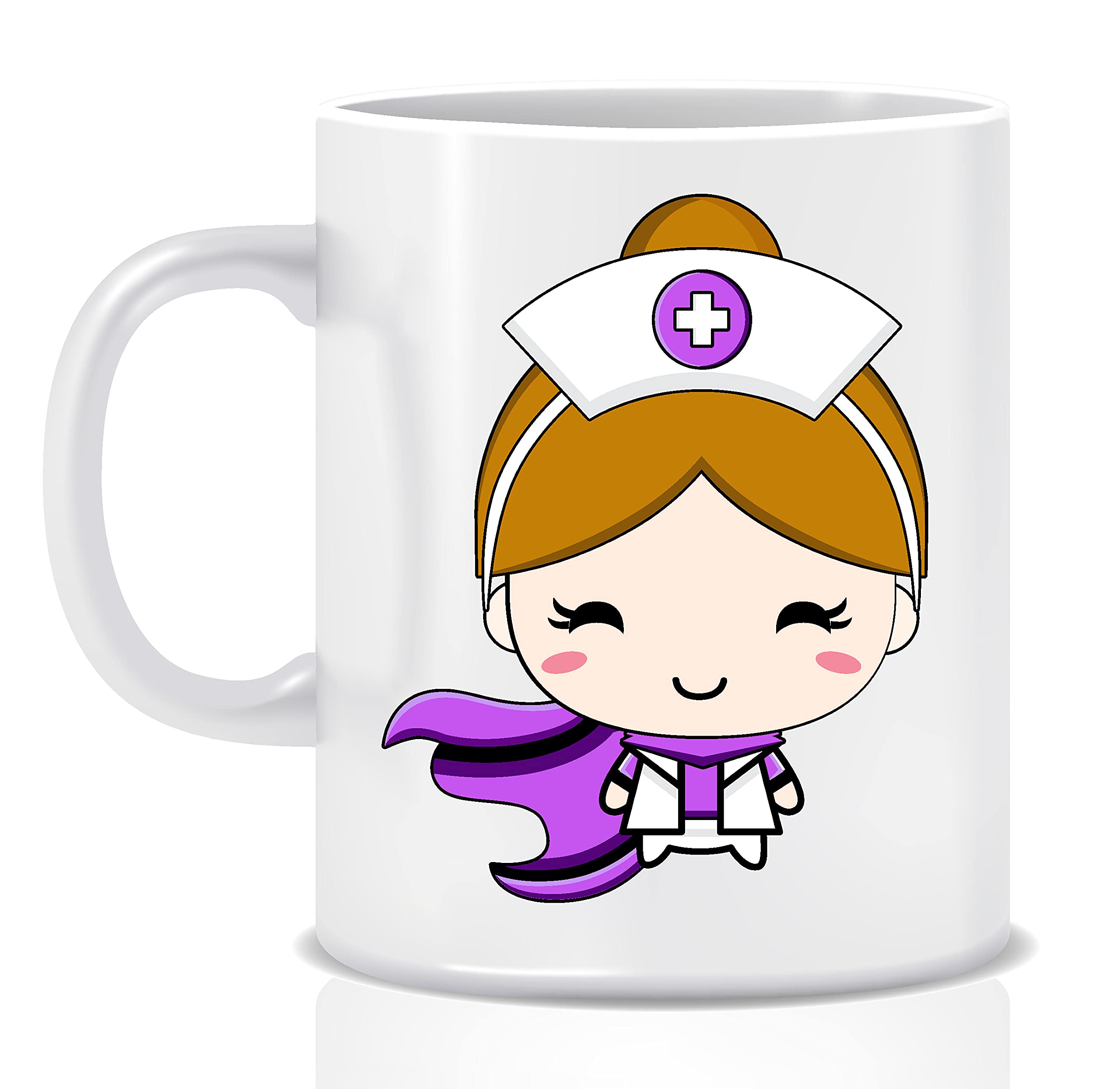 11oz Superhero Ceramic Coffee Mug for Women - Double Sided Funny Design, Nurse Gift Idea, Dishwasher & Microwave Safe - Perfect for Office, Home Use & Gifts