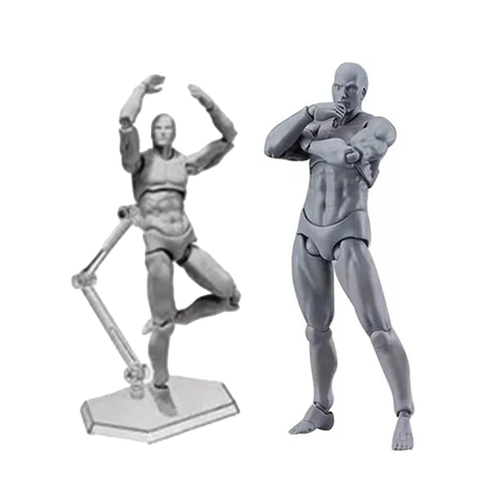 Customizable PVC Action Figure Body with Holder - Movable Drawing Mannequin for Artists, Home & Office Desk Decoration | Perfect for Sketching, Design Work, and Creative Display (Male Figure)