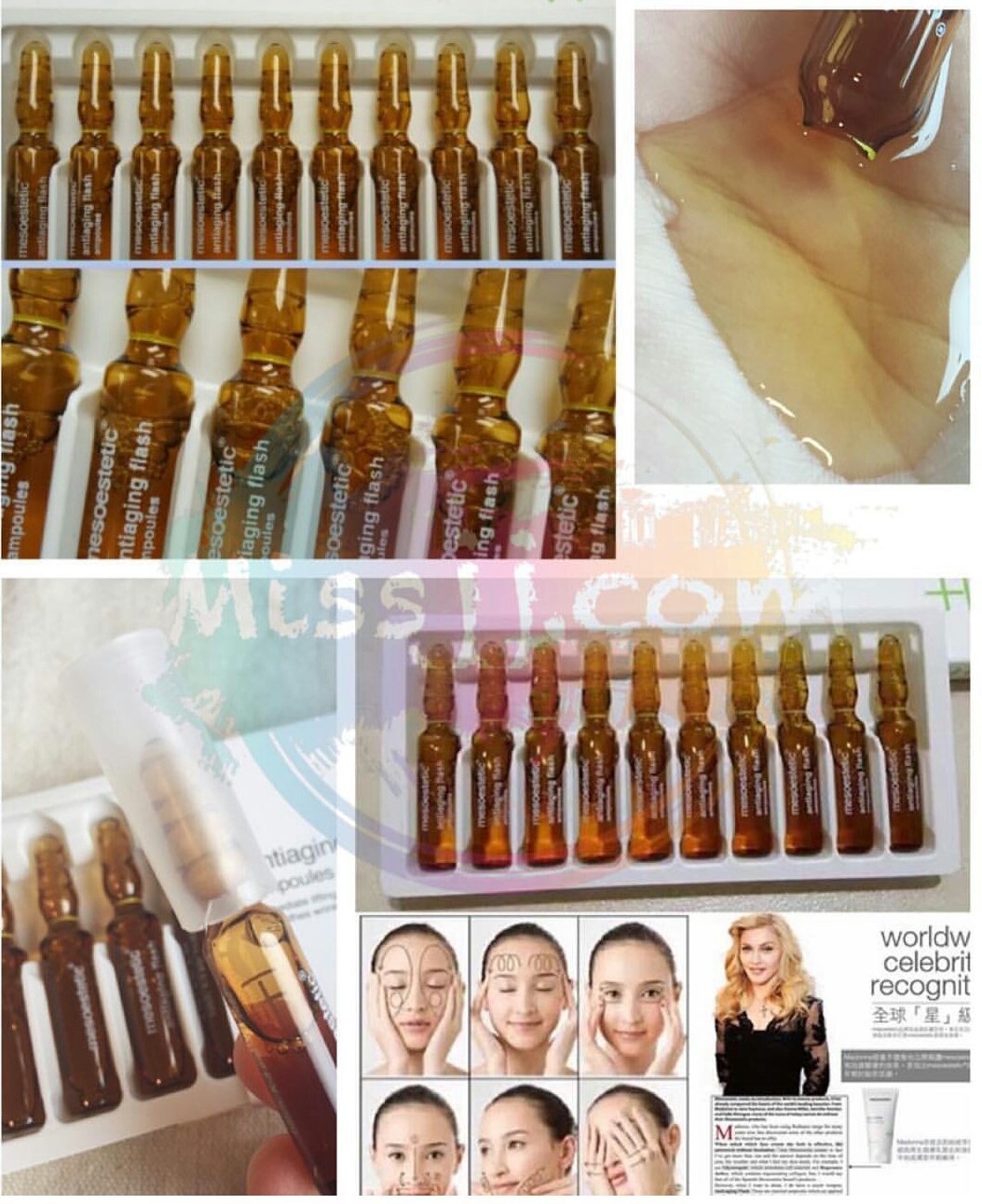Mesoestetic Anti-Aging Flash Ampoules 20ml x 10/Box - Professional Wrinkle Treatment for Face & Neck - Perfect for Daily Skincare Routine & Special Occasions