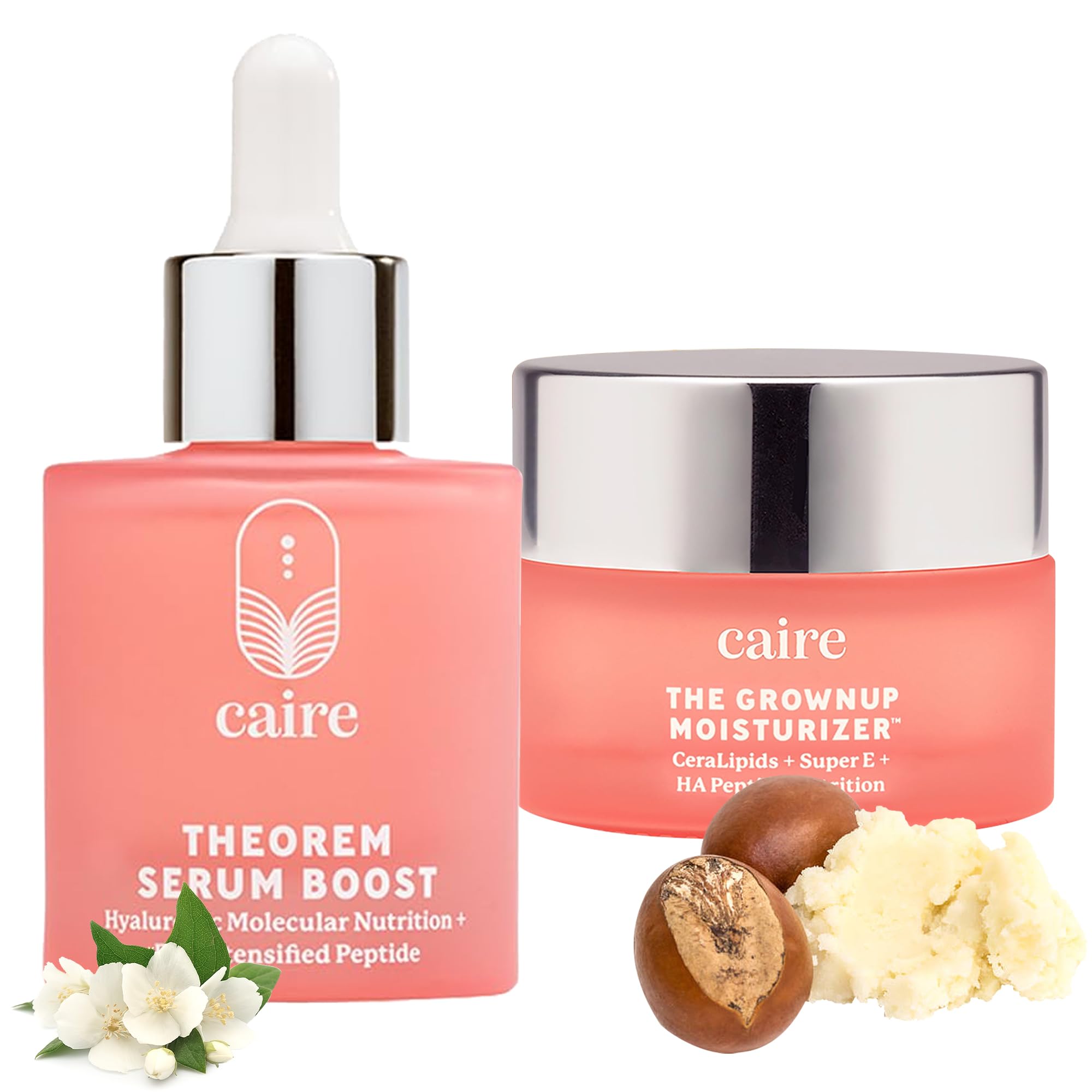 Caire 'Own Your Age' Bioavailable Hyaluronic Acid Collagen Peptide Serum & Pro-Aging Moisturizer Bundle | Anti-Wrinkle Treatment for Face, Eyes & Neck | 30ml + 15ml | Hydrating Skincare Set for Mature Skin | Perfect for Night Routine & Daily Anti-Aging Care