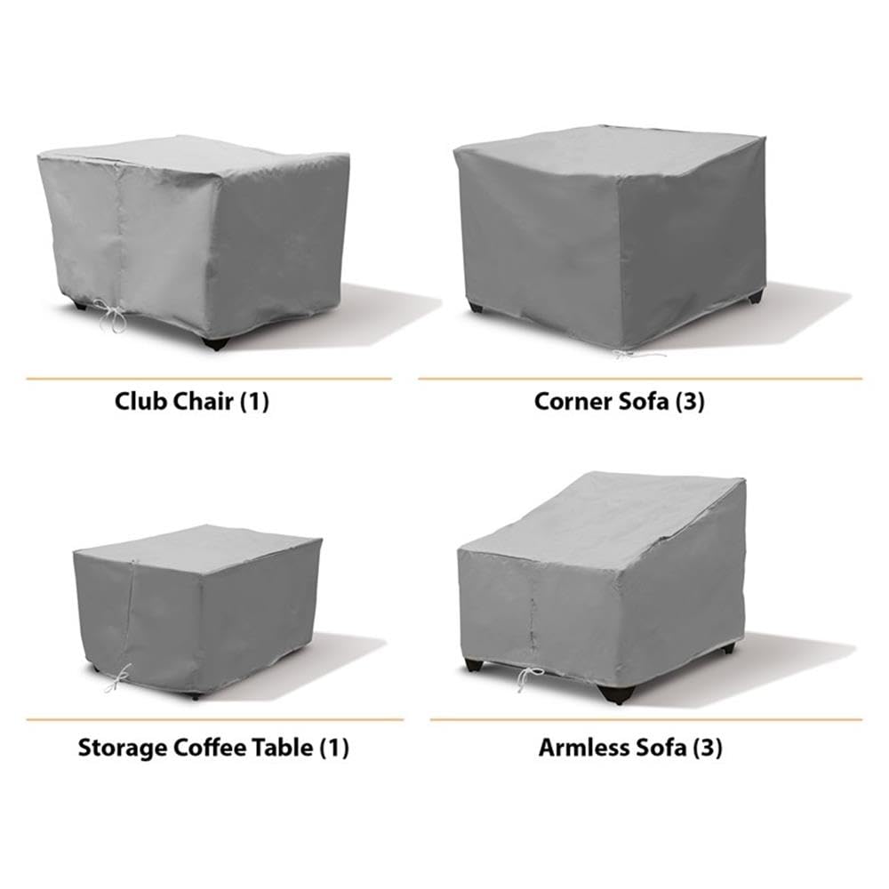 TK Classics MONTEREY-08bWC Beige Furniture Protective Covers & Storage Set - Waterproof, Dustproof for Sofa, Chair, and Couch Protection During Moving or Seasonal Storage