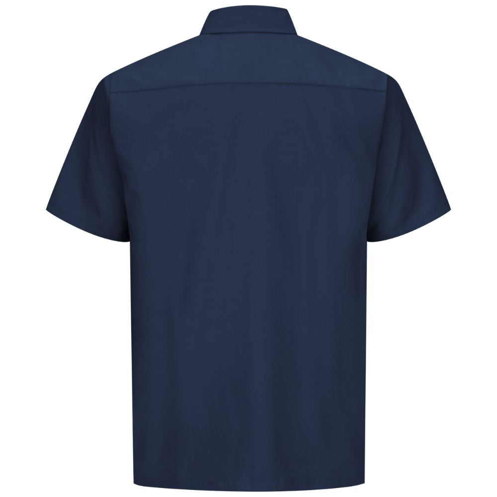 Red Kap Men's Short Sleeve Rip Stop Work Shirt - Durable Navy Blue SY60NV for Construction, Landscaping & Outdoor Work