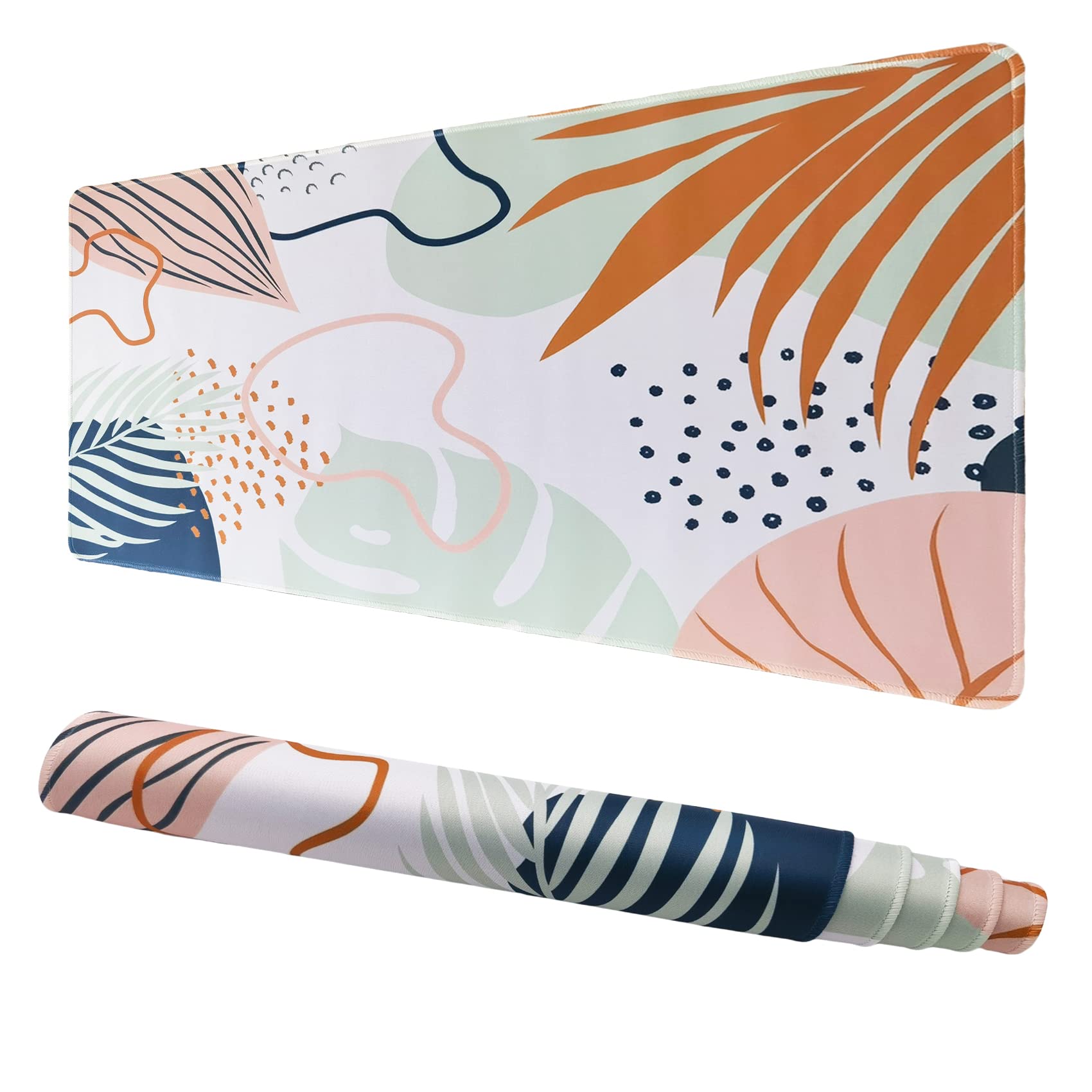 Premium Large Desk Pad with Waterproof Surface - Extra Wide Mouse Pad & Keyboard Mat for Home Office, Gaming, and Workstations - Abstract Tropical Leaf Design for Computers & Laptops - Ideal for Working, Writing, and Professional Setups