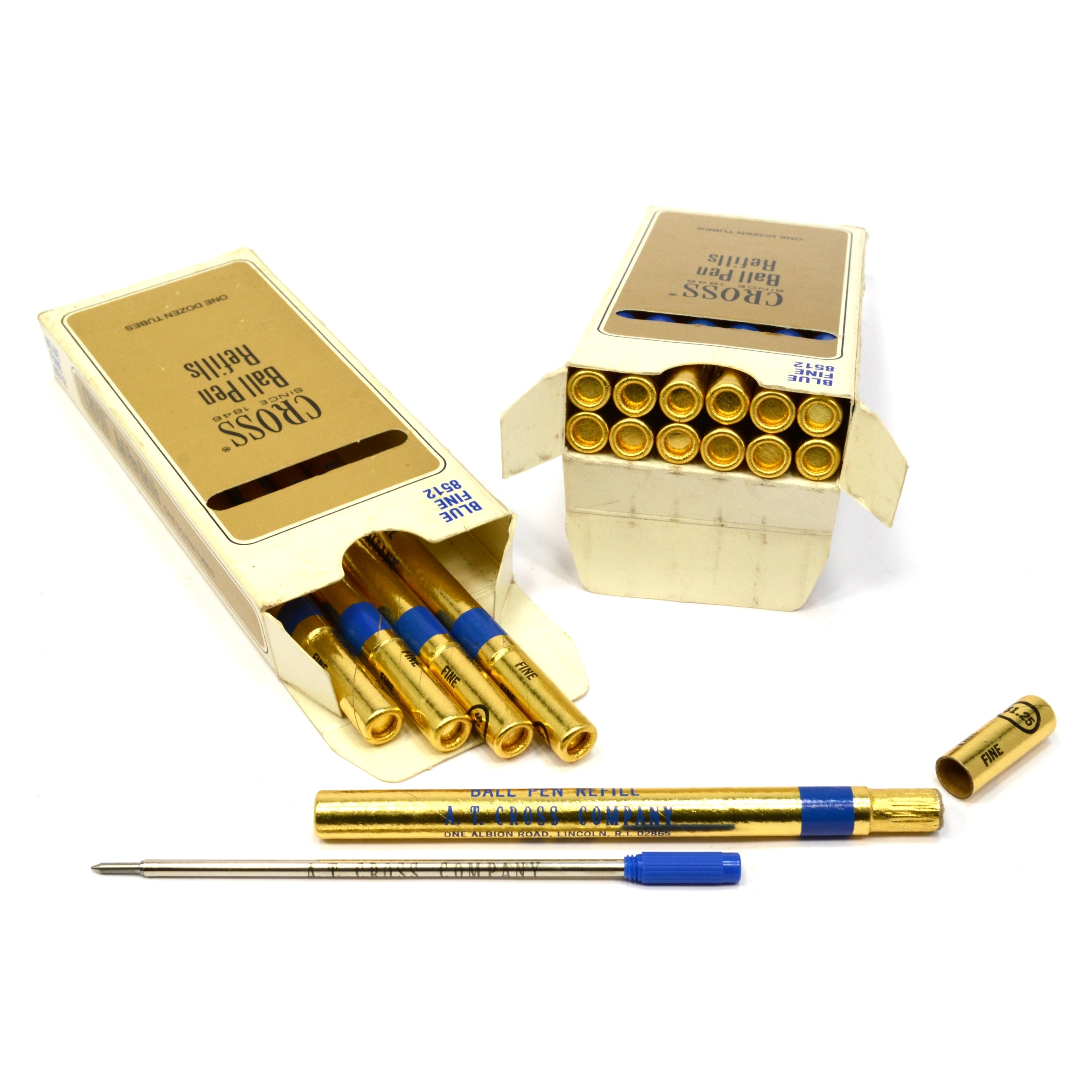 Cross Ballpoint Pen Refills & Pencil Lead Set - 8512 Blue & 8513 Black Ink Refills with Erasers - Perfect for Office, School & Home Writing Needs
