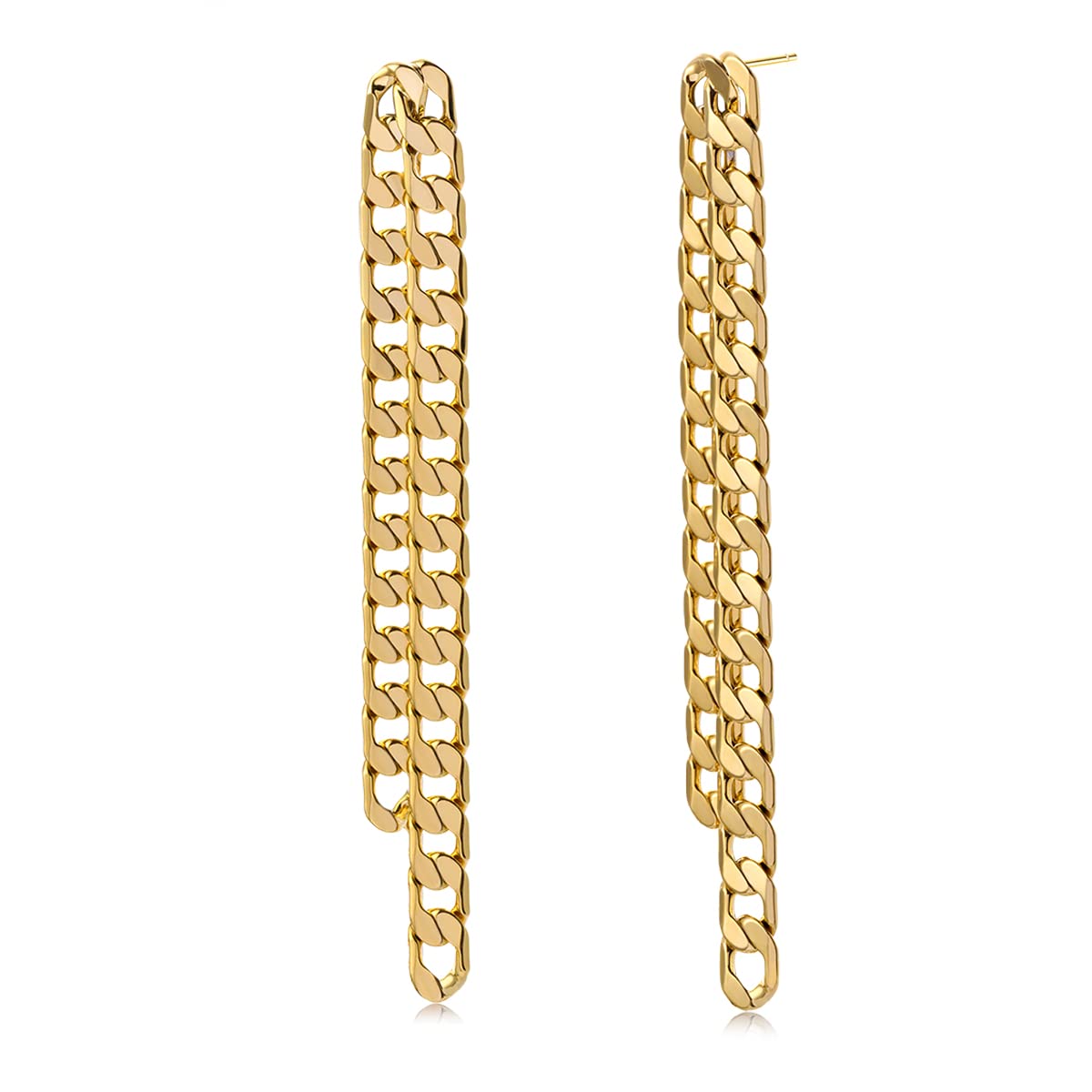14K Gold Plated Chain Drop Earrings for Women - Elegant Tassel Dangle Earrings for Party, Wedding & Daily Wear | TBY Jewelry