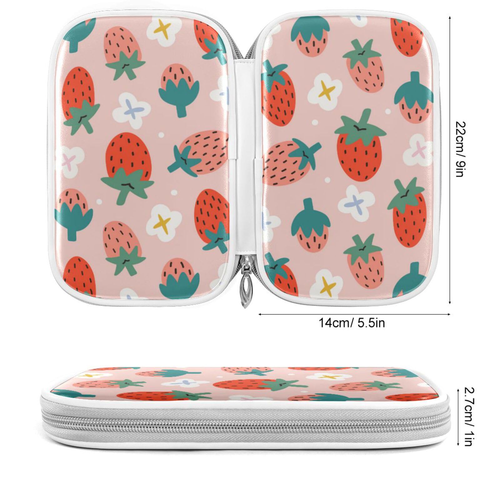 Cute Pink Marble Pencil Case - Zipper Pouch for School & Office Supplies