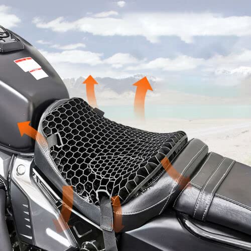 3D Honeycomb Motorcycle Seat Cushion - Shock Absorbing & Air Cooling Pad for Comfortable Riding
