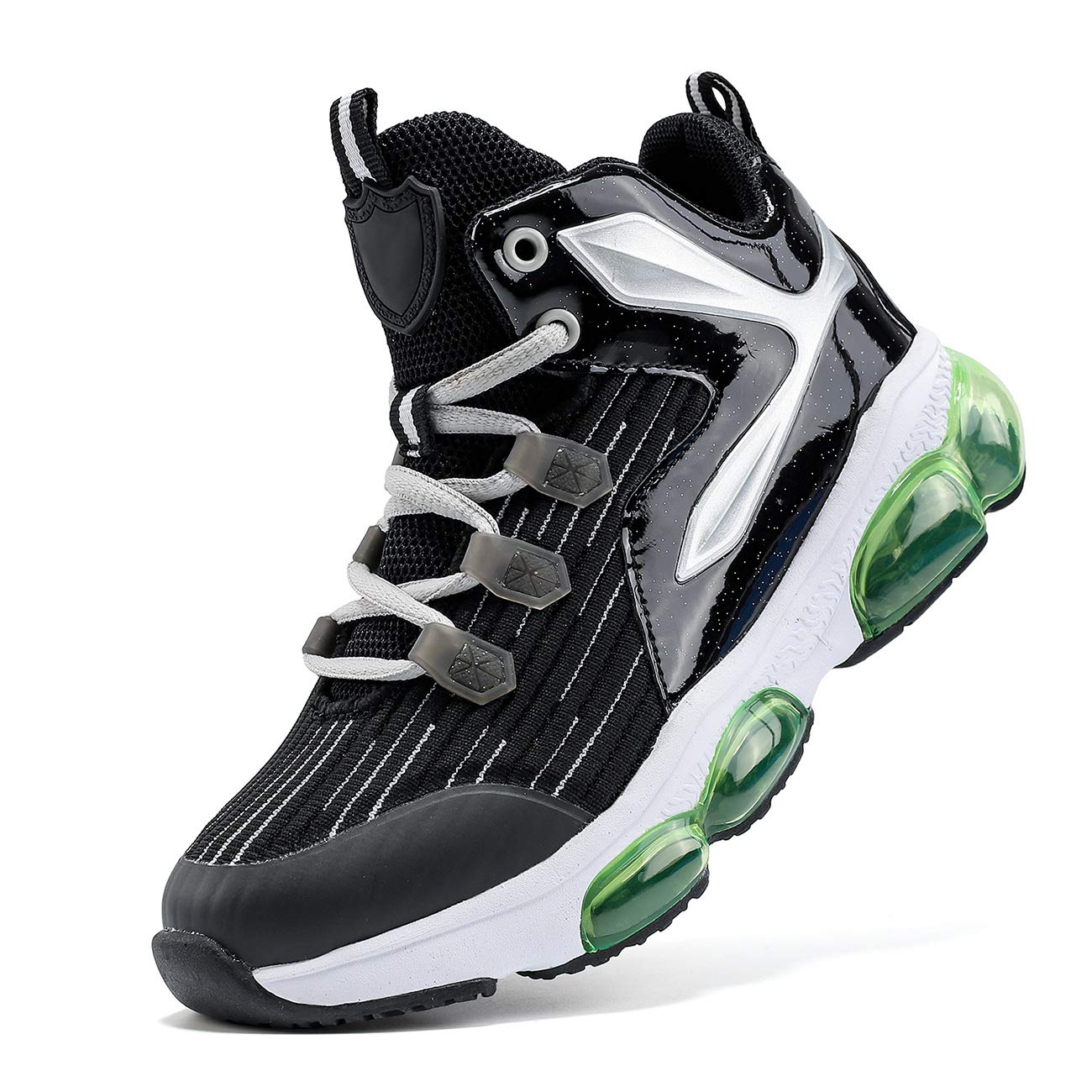 VITUOFLY Kids Basketball Shoes for Boys & Girls - Air Cushion Mid Top Sneakers with Non-Slip Sole - Durable School Training & Running Shoes for Little/Big Kids - Perfect for Outdoor Sports, Gym Class & Playground Activities