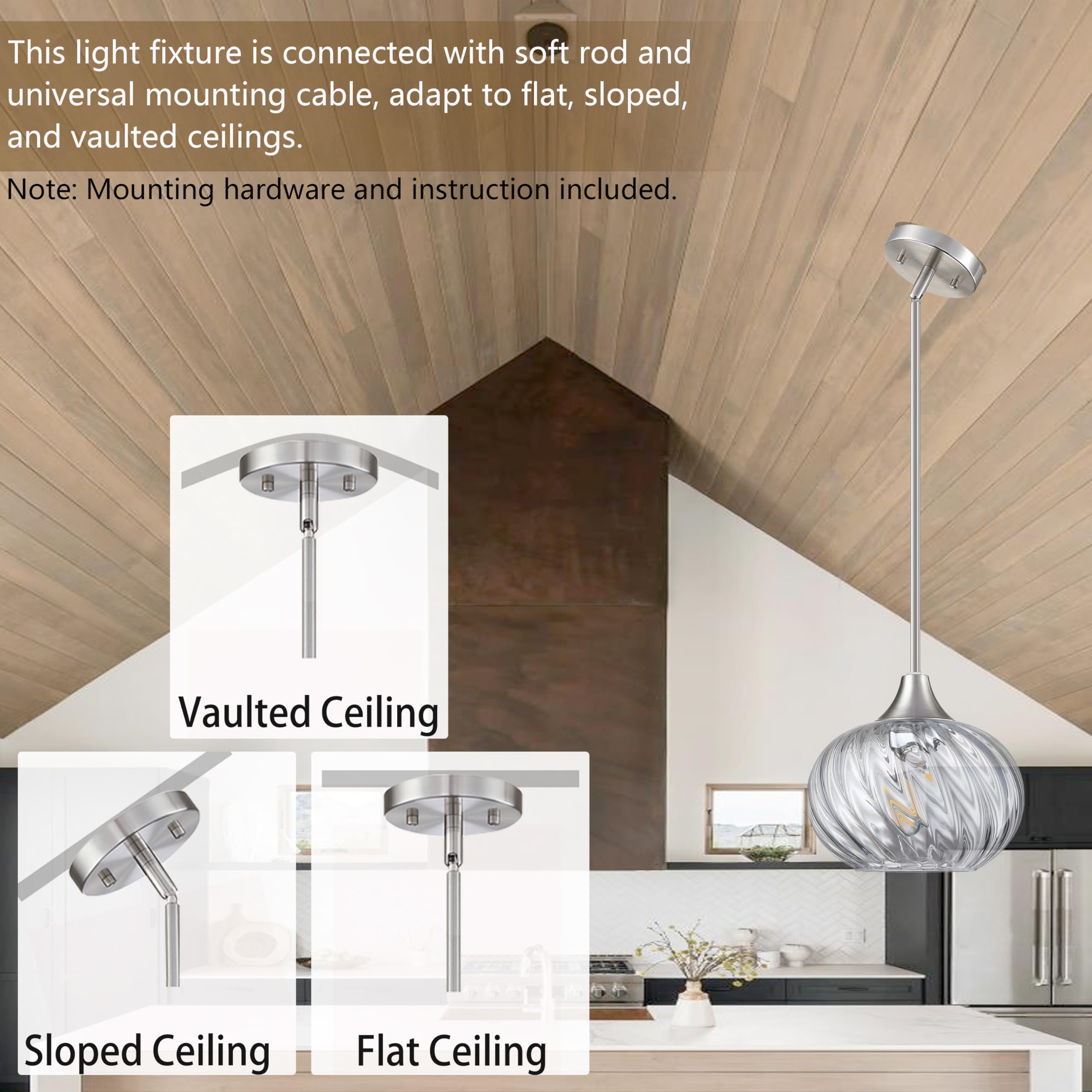 3 Pack Modern Farmhouse Pendant Lights - 7.75