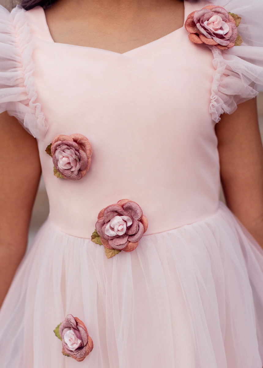 Elain Dress in Pale Pink - Elegant Flowy Midi Dress for Women | Perfect for Weddings, Parties & Summer Outfits