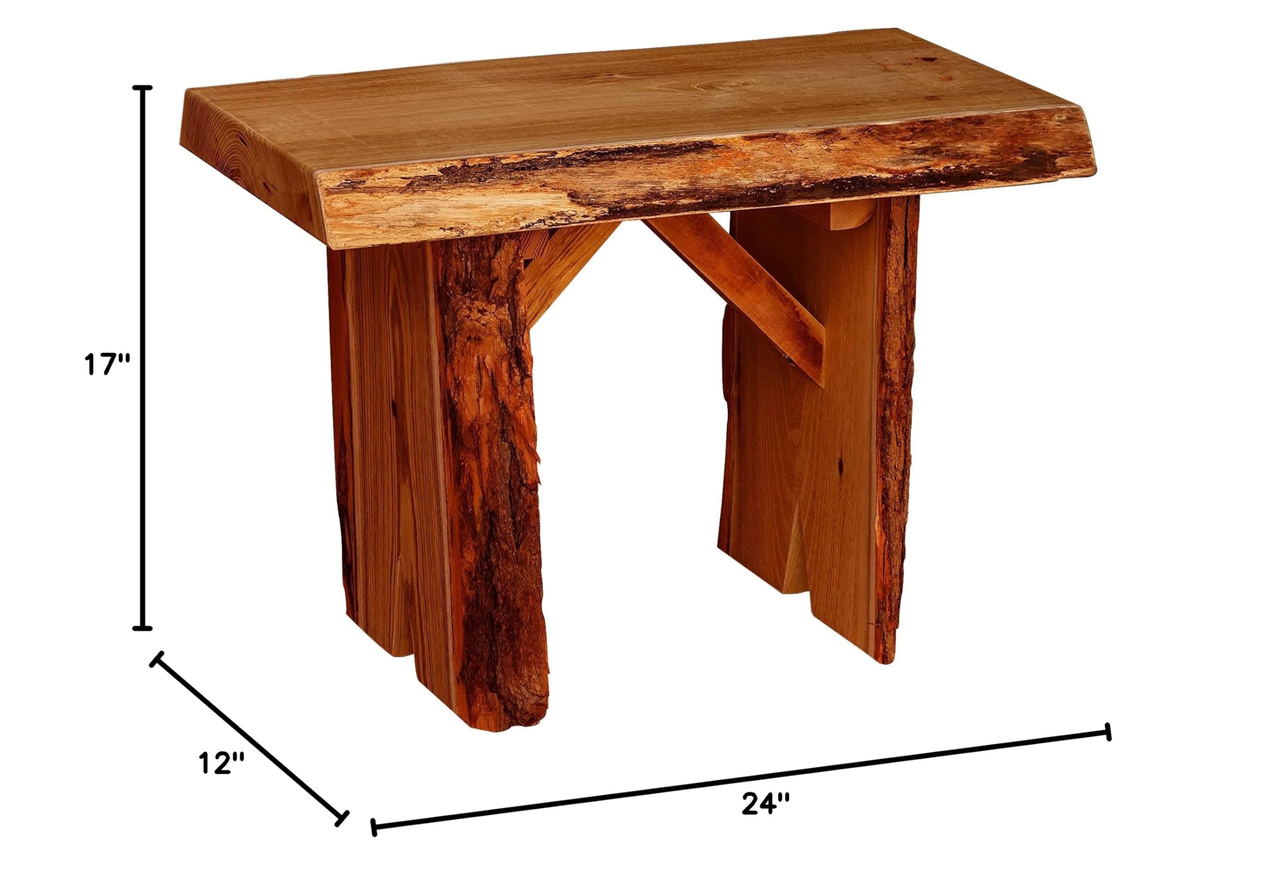 Live Edge Locust Wood Bench 24