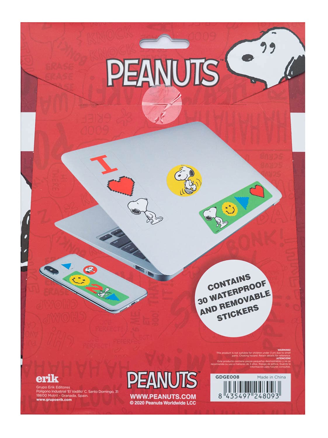 Erik Snoopy Gadget Decals - Waterproof Removable Vinyl Stickers for Laptop, Phone, Notebook | Cute Snoopy Stickers for Kids & Adults | Perfect for School, Office, Travel & DIY Projects