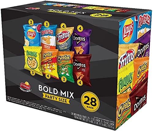 CR-CHIPS CR-Frito-Lay Bold Mix Snacks Variety Pack - Party Size 28 Count (28-Pack) - Perfect for Parties, Movie Nights & Office Snacking