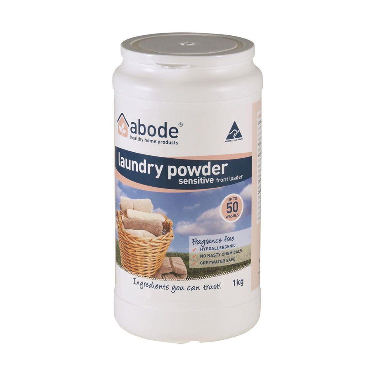 ABODE Laundry Powder Zero - 1kg Eco-Friendly Detergent for Sensitive Skin | Perfect for Baby Clothes, Delicates & Hypoallergenic Laundry