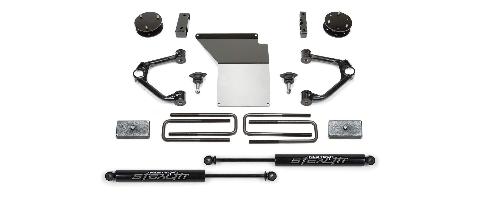 Fabtech K1059M 4-Inch Budget Lift System with Stealth Monotube Shocks - Off-Road Truck & SUV Suspension Upgrade for Enhanced Performance & Durability