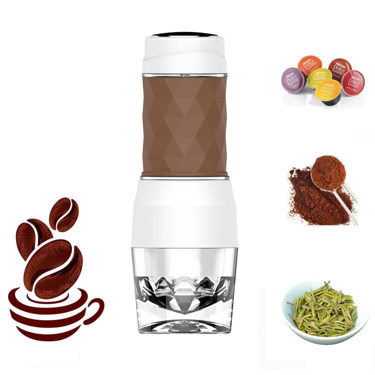 Premium Mini Espresso Coffee Maker - Fast & Portable 3-in-1 Manual Piston Machine for Ground Coffee, Nespresso & Dolce Gusto Capsules | Perfect for Camping, Travel & Office Use