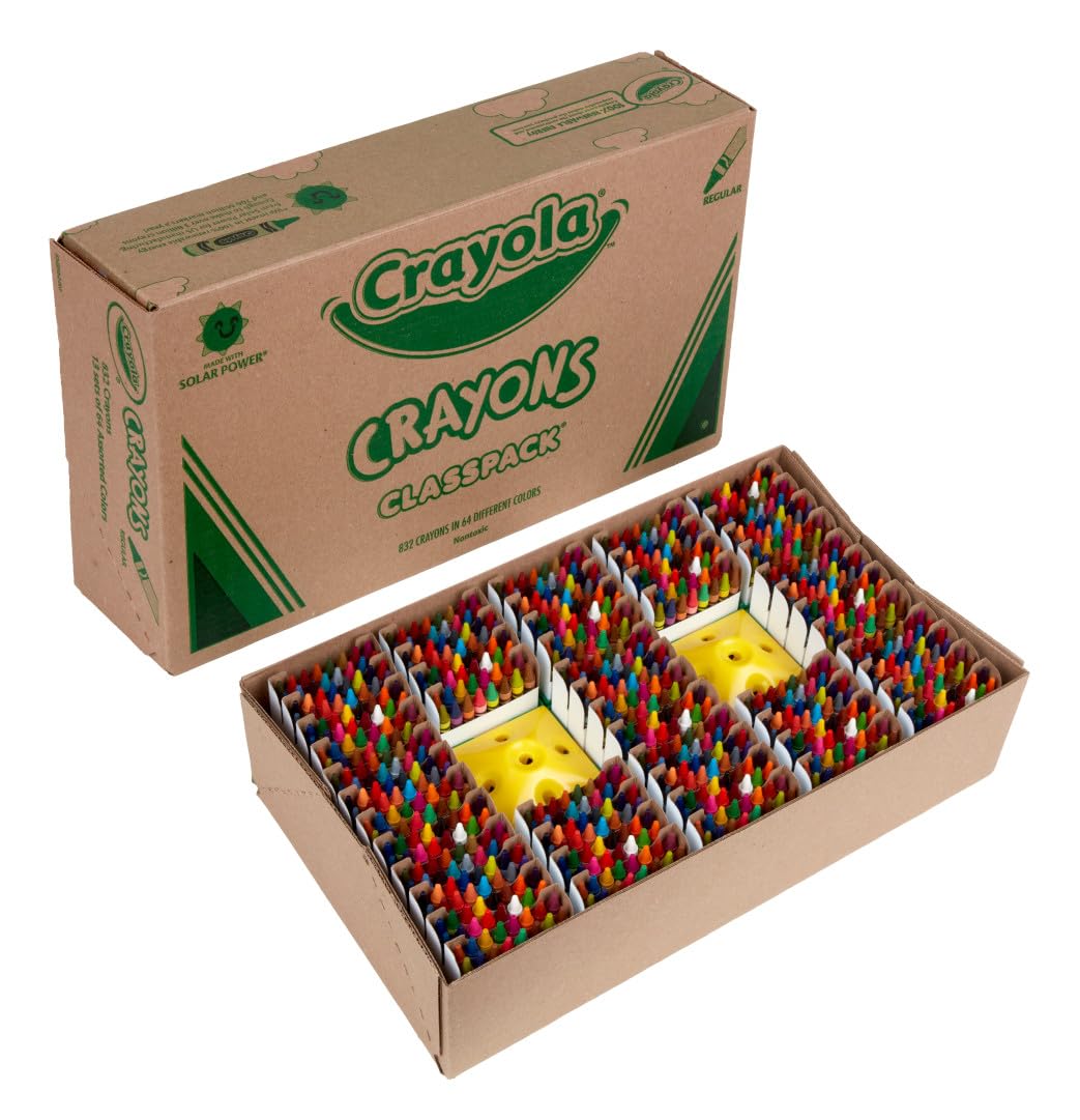 Crayola Crayon Classpack (832 Count) - Bulk School Supplies for Classrooms, 13 Sets of 64 Crayons, Kids Arts & Crafts Supplies - Perfect for Classroom Activities, Art Projects & Creative Learning