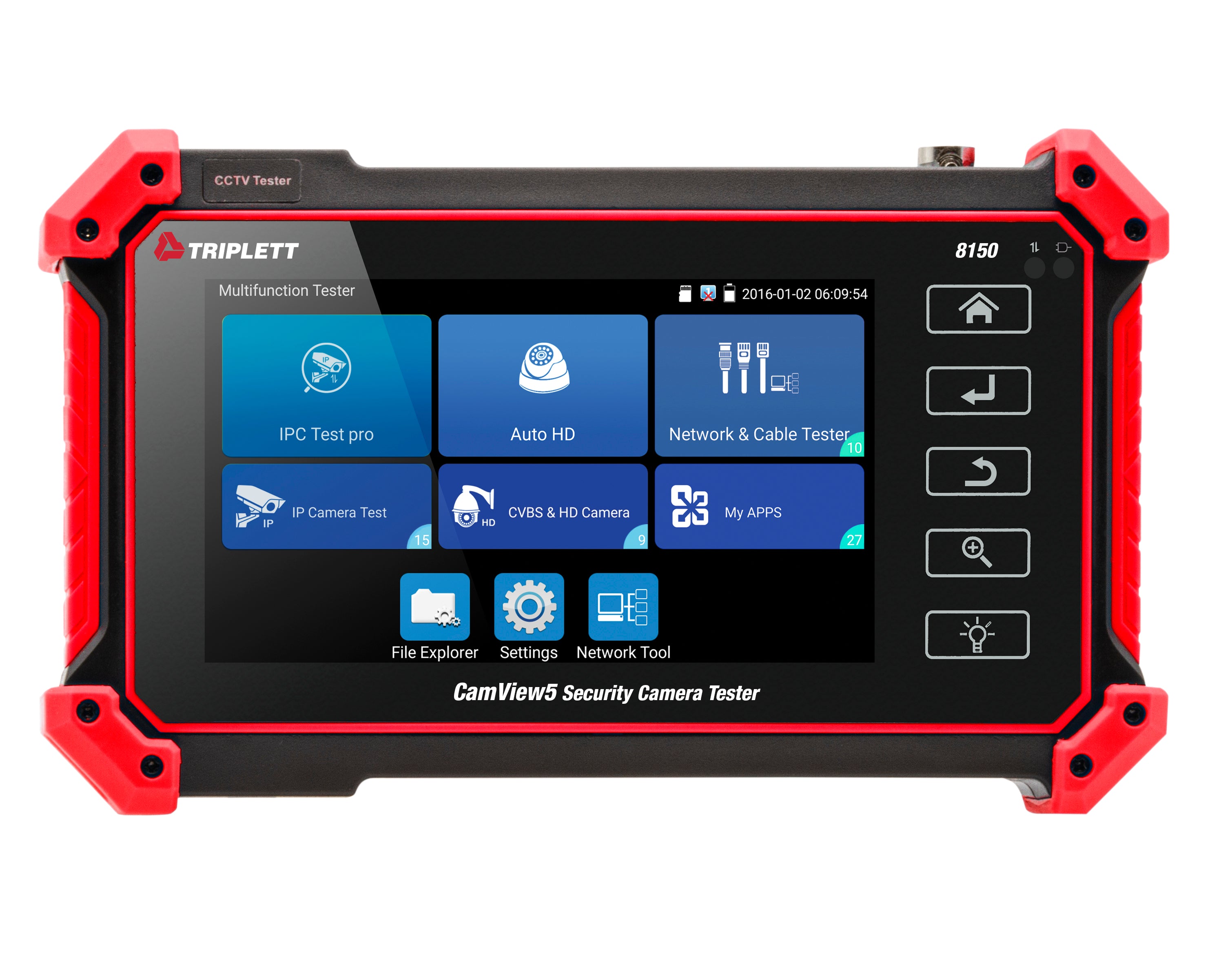 CamView IP Pro 5 8MP Full Touch Screen Security Camera Tester with WiFi Hotspot - Test TVI, CVI, AHD Cameras - Perfect for CCTV Installation & Maintenance (8150)