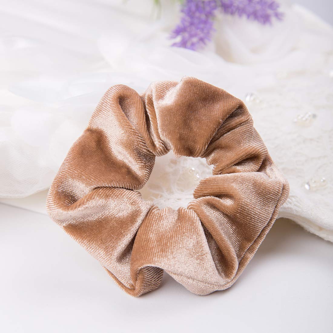 ALIBA COLLECTION 12 Pcs Velvet Scrunchies Hair Ties - Soft Elastic Flannel Hair Bands for Women, Gentle No-Slip Hair Accessories (Perfect for Workouts, Office, and Everyday Styling)