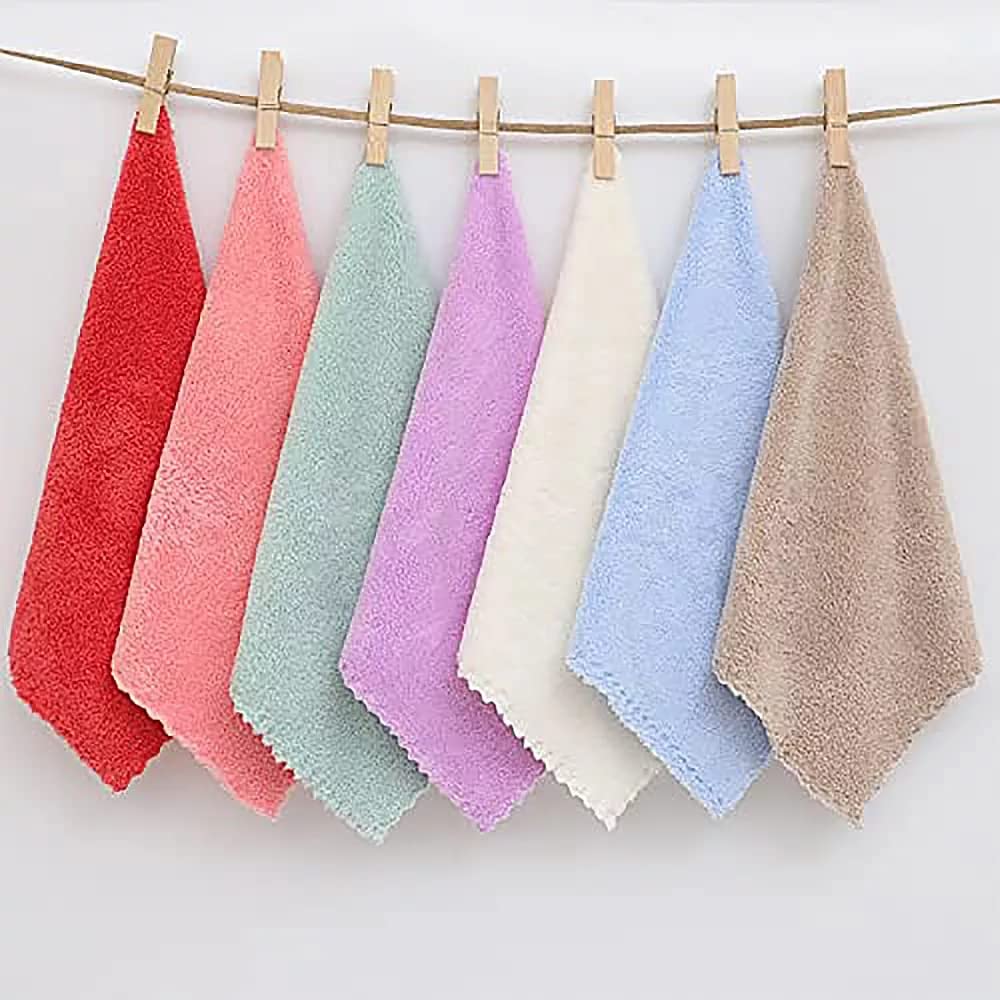 Lodhi Home Ultra Soft Microfiber Face Towels - Highly Absorbent Handkerchiefs for Women, Girls & Babies - Gentle Makeup Remover Cloths (Multicolor, 4-Pack) - Perfect for Skincare, Travel & Gym Use