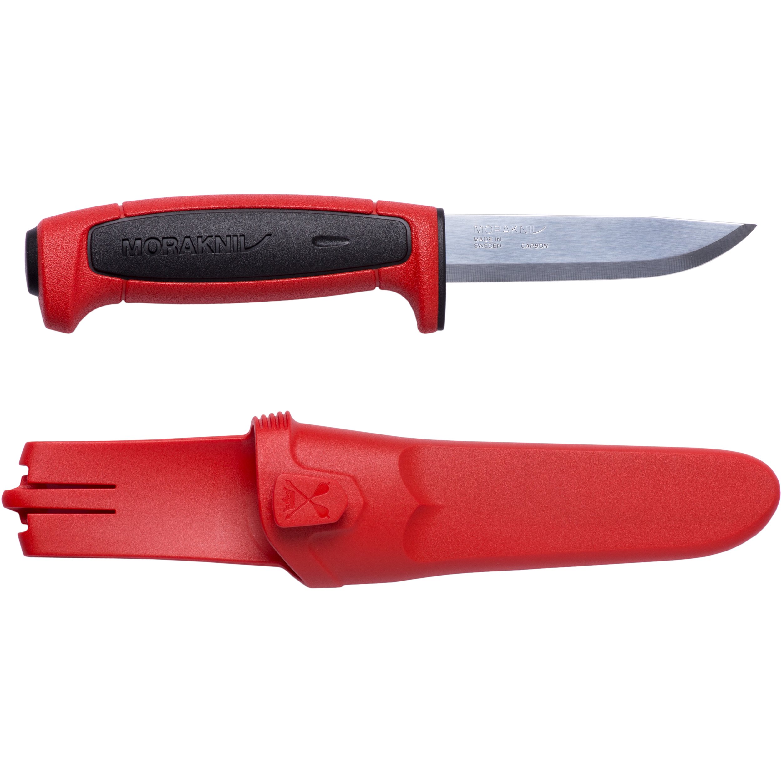 Morakniv Craftline Basic 511 High Carbon Steel Utility Knife with Combi-Sheath - 3.6 Inch Fixed Blade for Outdoor Camping, Bushcraft & Survival | Durable Hunting & Fishing Knife