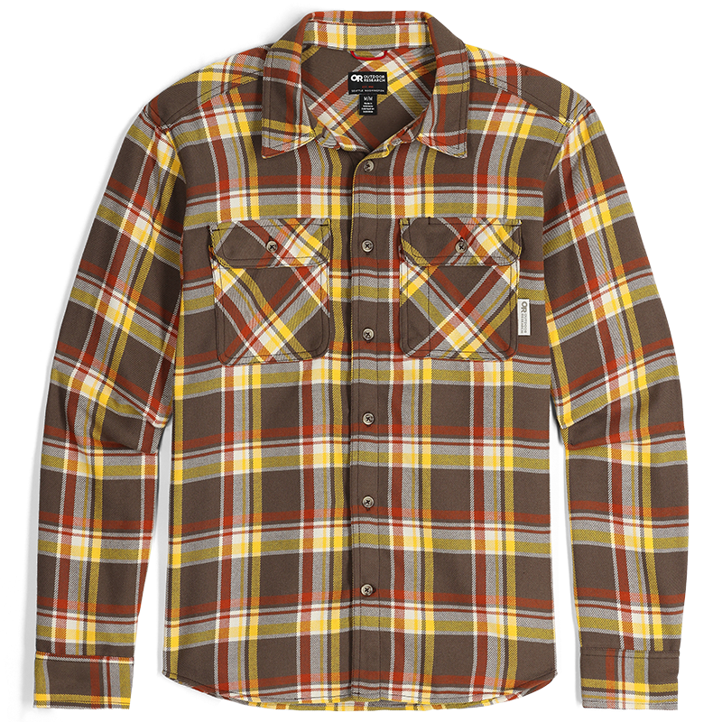Men's Comfortable Feedback Flannel Twill Shirt - Soft Plaid Long Sleeve Button Down for Casual Wear & Outdoor Activities