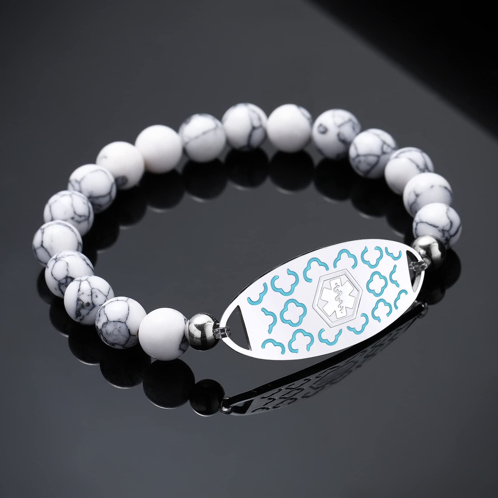 Custom Medical Alert Bracelet for Women - Free Engraved Stainless Steel ID Bracelet with 3-Layer Chain (5.5-8.5 Inch Adjustable) - Perfect for Allergies, Diabetes & Emergency Medical Identification
