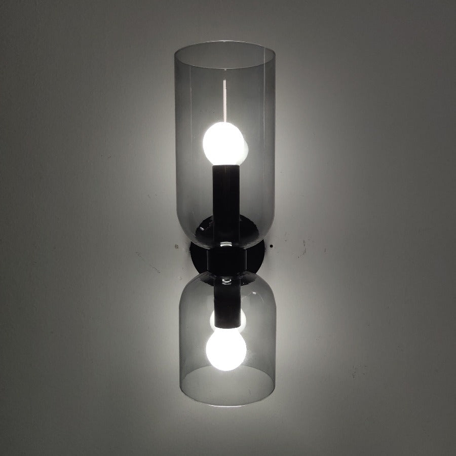 Modern White Cylindrical Glass Wall Lamp - Sleek Contemporary Lighting for Living Room, Bedroom & Hallway Decor