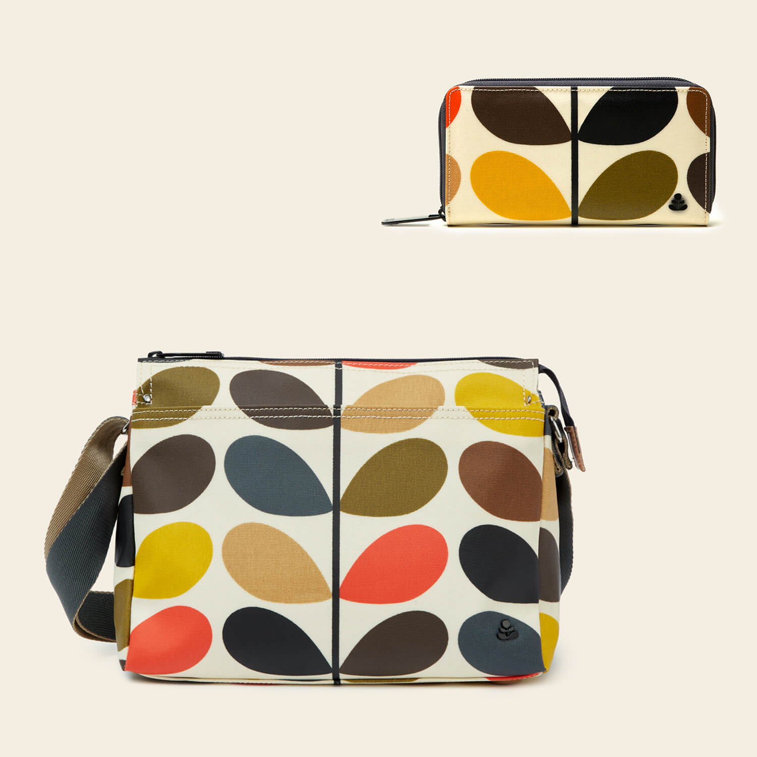 Fielder Crossbody Bag & Forget Me Not Wallet Set - Classic Multi Stem Floral Design for Women | Perfect for Travel, Shopping, and Everyday Use