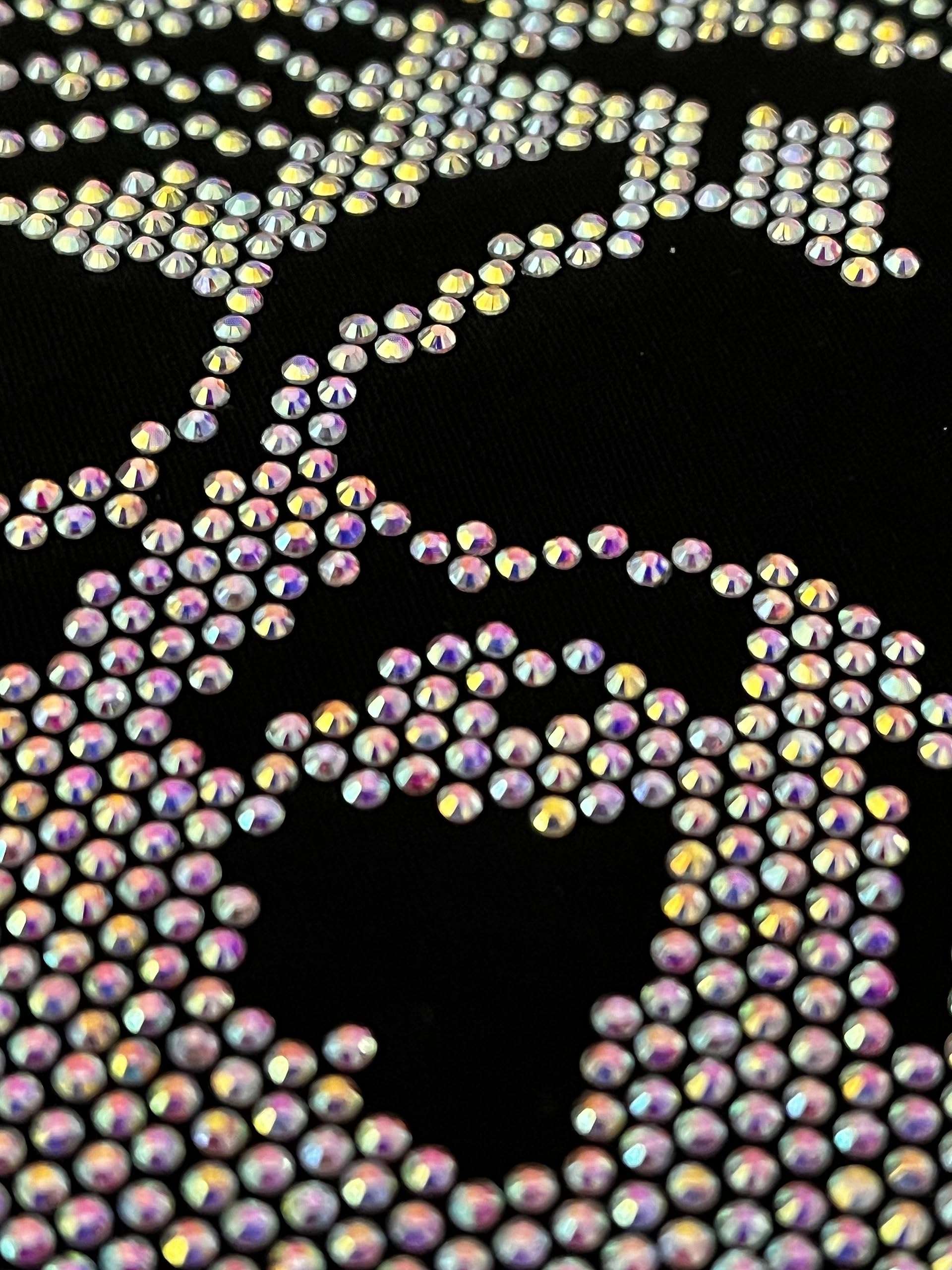 Rhinestop AB Crystal Lion Iron-on Rhinestone Patch - DIY Clothing Decoration for Jackets, Hats, Bags & Costumes