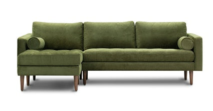 Napa Velvet Left Facing Sectional Sofa - Modern L-Shaped Couch with Soft Velvet Fabric, Comfortable Living Room Furniture for Small Spaces, Perfect for Apartments and Cozy Home Decor