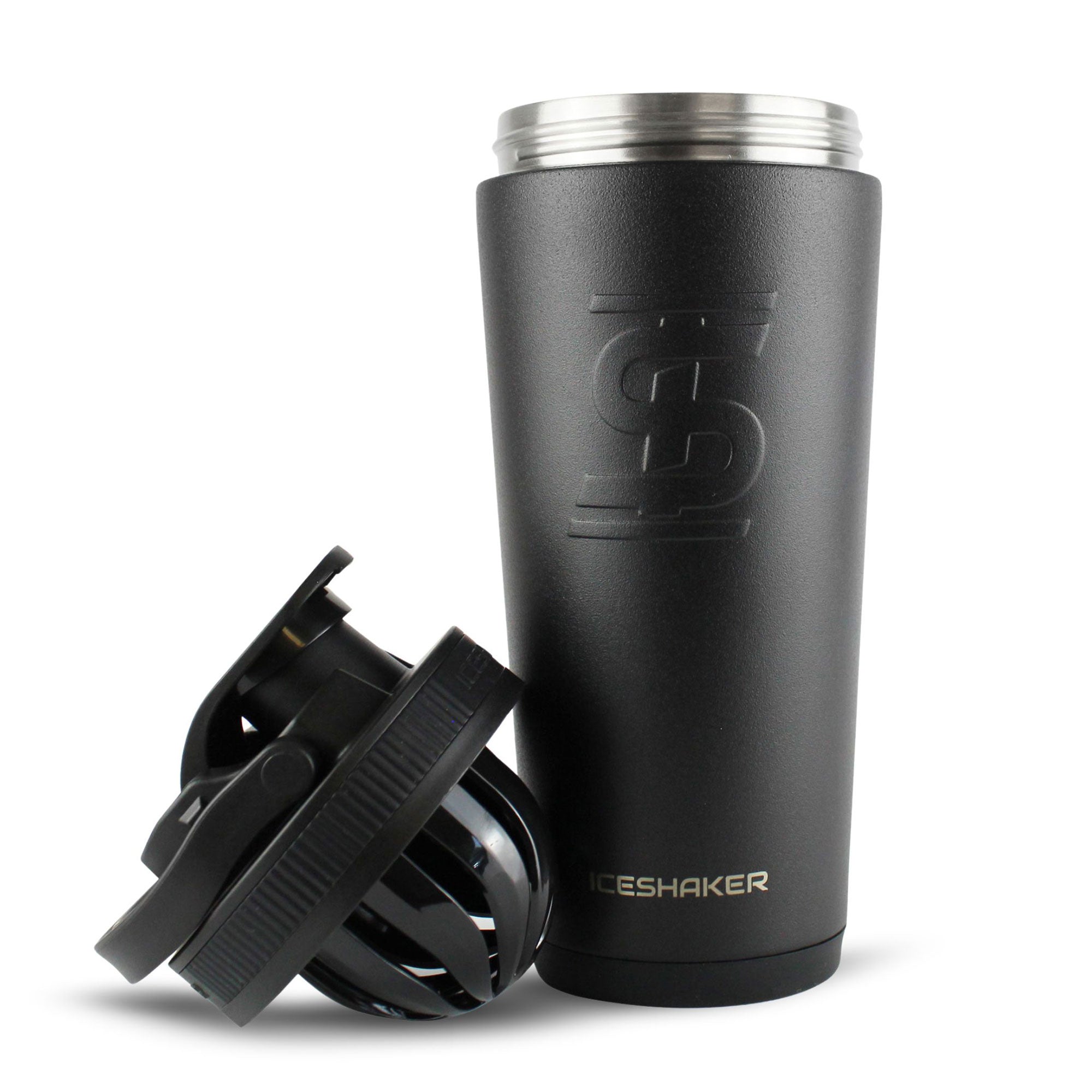 26oz Insulated Stainless Steel Ice Shaker Bottle - Black - Perfect for Gym, Workouts & Outdoor Activities