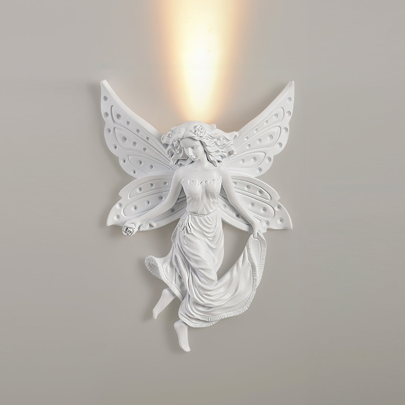 Angel Resin Wall Lamp - Elegant Decorative Lighting for Bedroom, Living Room & Hallway - Perfect for Home Decor & Ambient Lighting