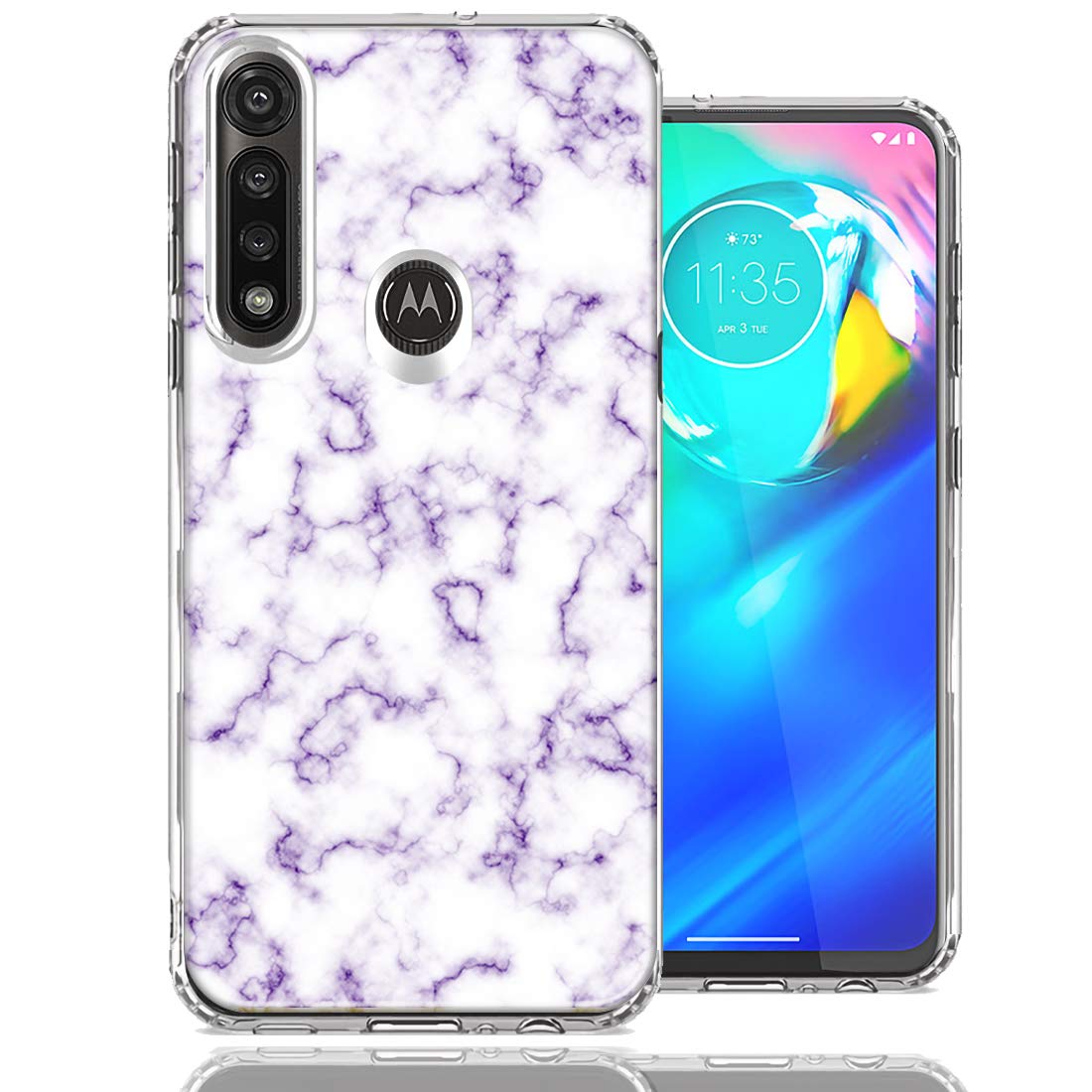 Motorola Moto G Power Case - Purple Marble Design for Protection & Style