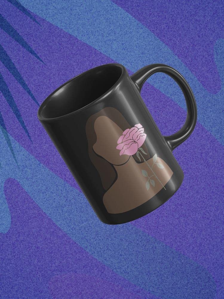 Women Smelling Rose Coffee Mug - Elegant Floral Ceramic Cup for Tea & Coffee - Perfect for Home, Office, or Gift Giving